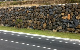Bushrock Retaining Wall, Commercial Application