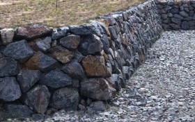 Subdivison Blue Stone Retaining Wall