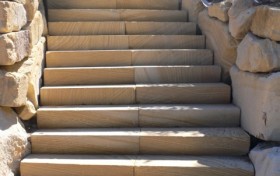Sandstone Steps Forming a Double Sandstone Staircase 