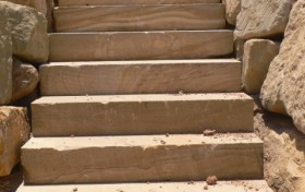 Sandstone Steps Forming a Single Staircase